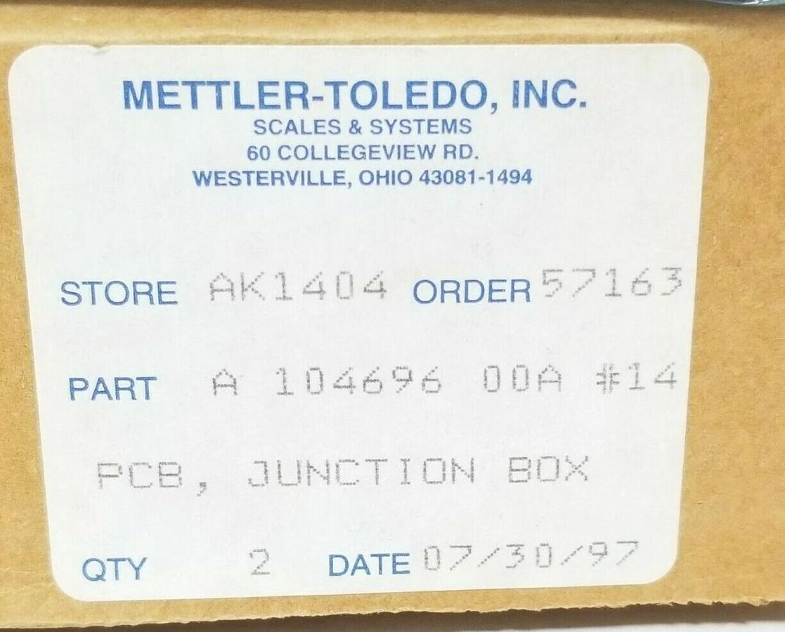 Used NIB METTLER-TOLEDO A10469600A JUNCTION BOX PCB A-104696-00A B104695-A
