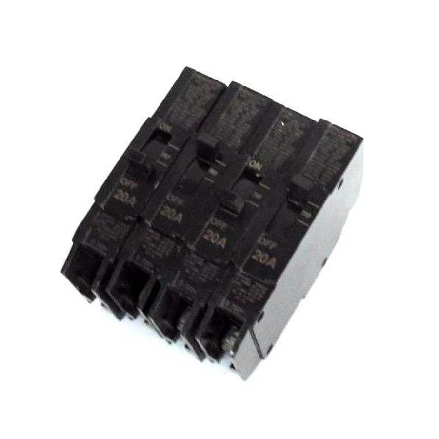 Used LOT OF 4 GENERAL ELECTRIC TEY120 CIRCUIT BREAKERS 1P, 20A, ISSUE XR-1566