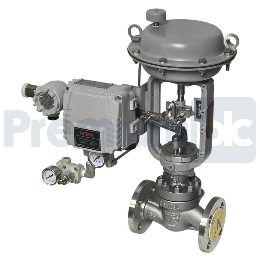 Koso 501T 1" x 3/4" S/S Control Globe Valve w/ Rotork YT-1000 E/P Positioner NEW