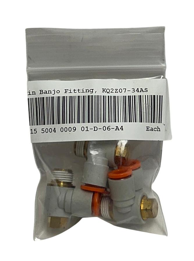 Used 3 SMC KQ2Z07-34AS / KQ2Z0734AS TWIN BANJO FITTINGS OEM NSNP