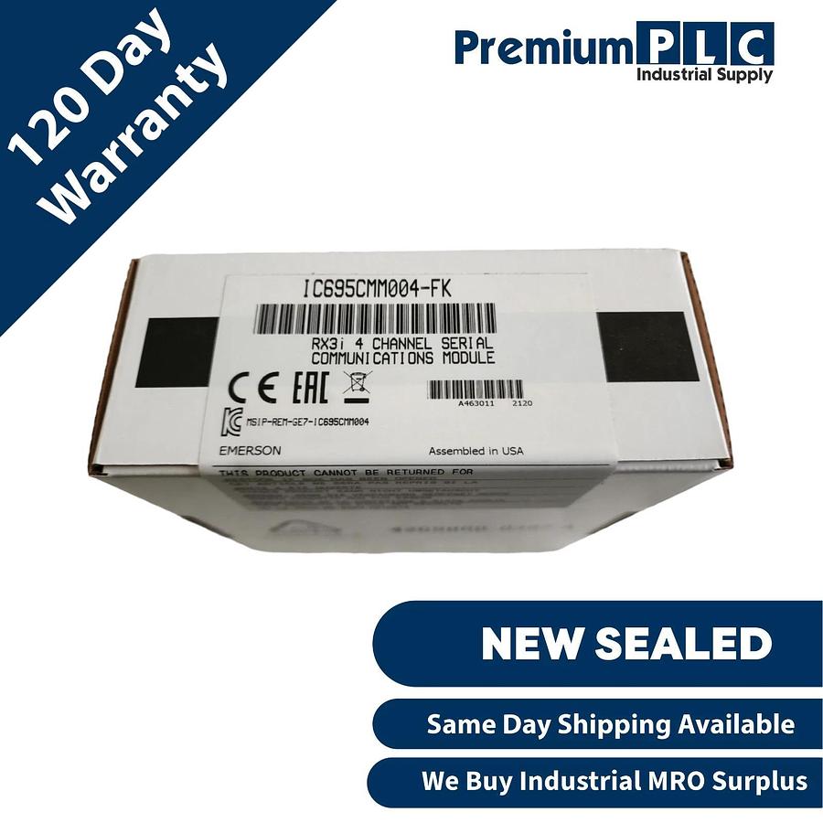 Used NEW F/S EMERSON GE FANUC IC695CMM004-FK PACSystems RX3i 4-C SERIAL COMM. MODULE