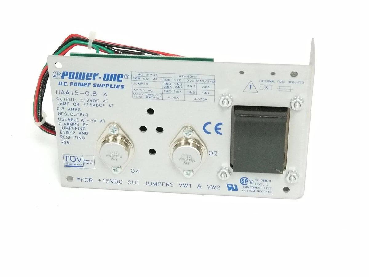 Used POWER-ONE HAA15-0.8-A D.C. POWER SUPPLY 12/15VDC, 120/140VAC