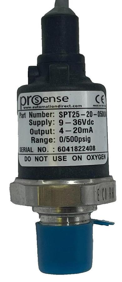PROSENSE SPT25-20-0500A Pressure Transmitter 0-500 PSIA 4-20mA 1/4" NPT M12
