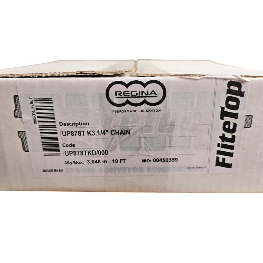 Used REGINA UP878TKD/000 - UP878T K3.1/4" FliteTop 878T SERIES CHAIN 10'LX3 ¼"WX1 ½"P