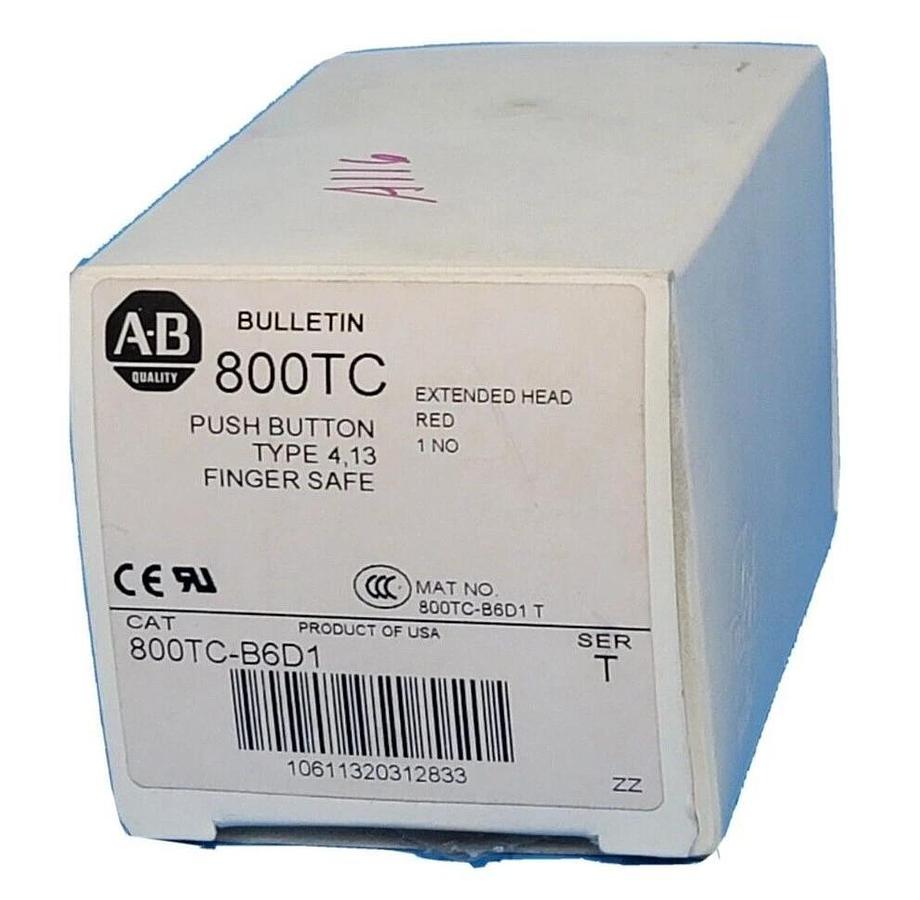 Used NEW ALLEN BRADLEY 800TC-B6D1 /T FINGER SAFE PUSH BUTTON 800TCB6D1