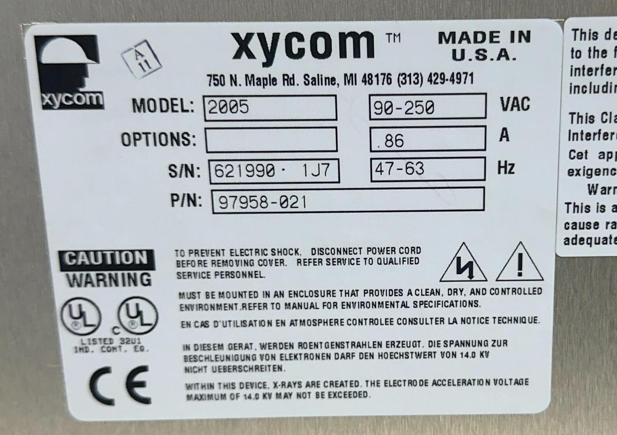 Used XYCOM 2005 / 97958-021 2000 SERIES INDUSTRIAL WORKSTATION 9" 90-250V .86A NSMP
