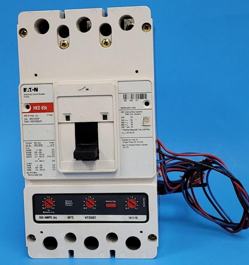 Used EATON CUTLER HAMMER HKD3400F CIRCUIT BREAKER STYLE 1492D82G03, N05NFXRS3A