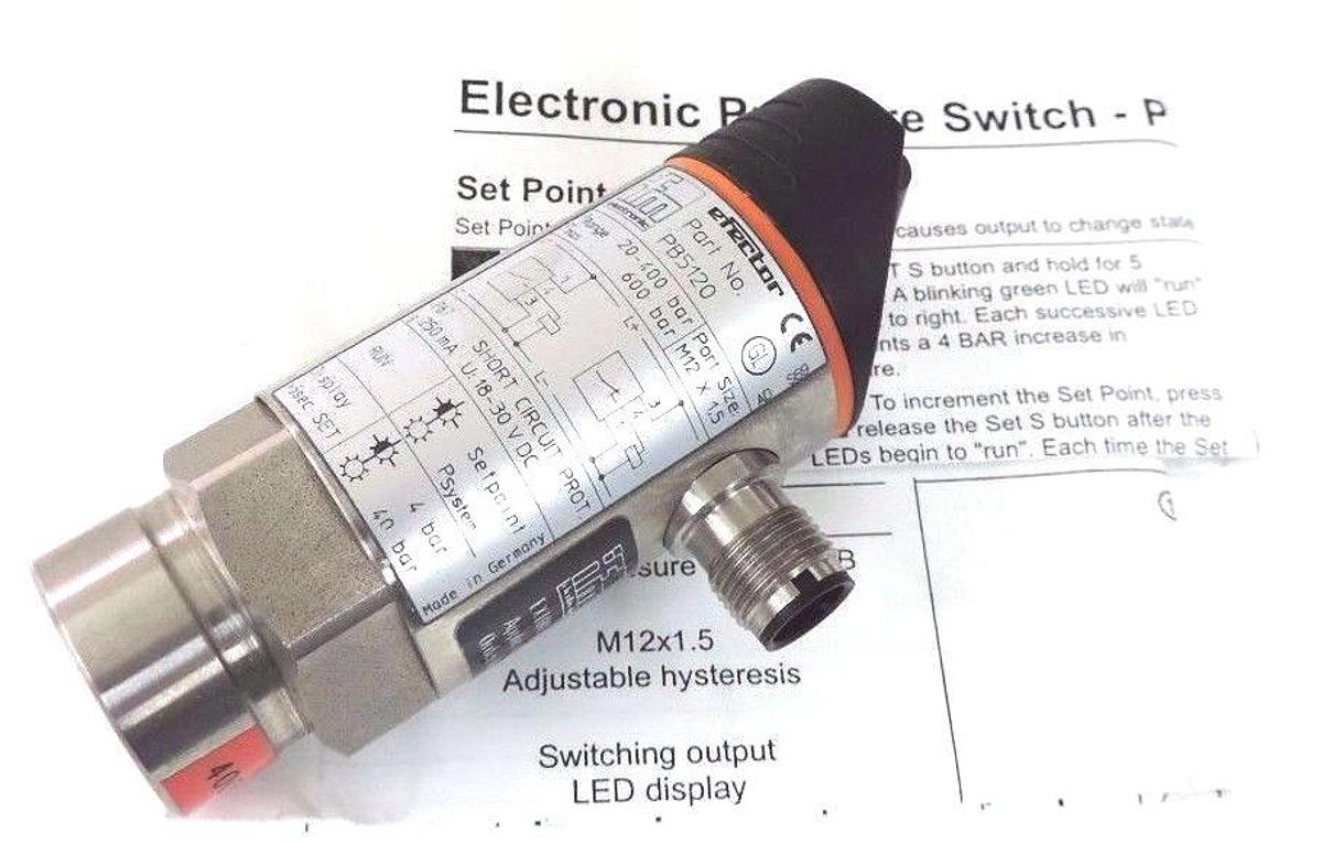 Used NIB IFM EFECTOR PB5120 PRESSURE SENSOR PB-400-SBM12-HFPKG/US/ /V