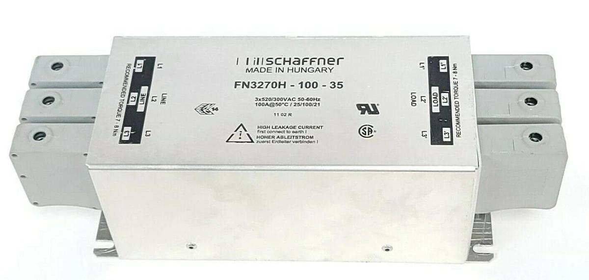 Used SCHAFFNER FN3270H-100-35 RFI POWER LINE FILTER FN3270H10035