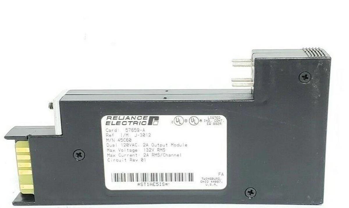Used RELIANCE ELECTRIC 57659-A PROGRAMMABLE CONTROLLER OUTPUT MODULE 45C60