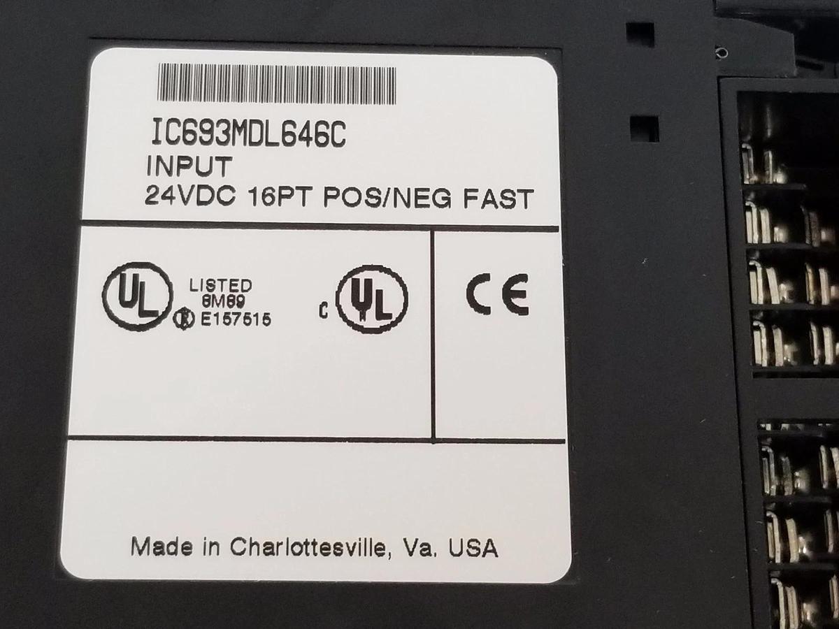 Used GE FANUC IC693MDL646C INPUT MODULE 24VDC 16PT POS/NEG FAST