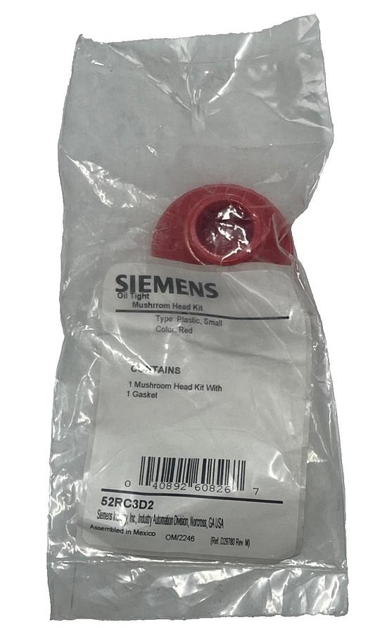 Used Siemens 52RC3D2 Red Plastic Mushroom Head Cap 30mm 1-3/4" Dia Non-Illuminated