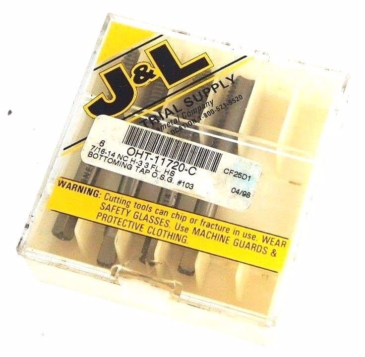 Used LOT OF 4 NEW J&L INDUSTRIAL SUPPLY OHT-11720-C BOTTOMING TAPS 7/16-14 NC