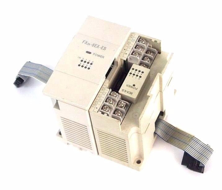 Used LOT OF 2 MITSUBISHI FX2N-8EX-ES/UL EXTENSION BLOCK MODULES 24VDC FX2N8EXESUL