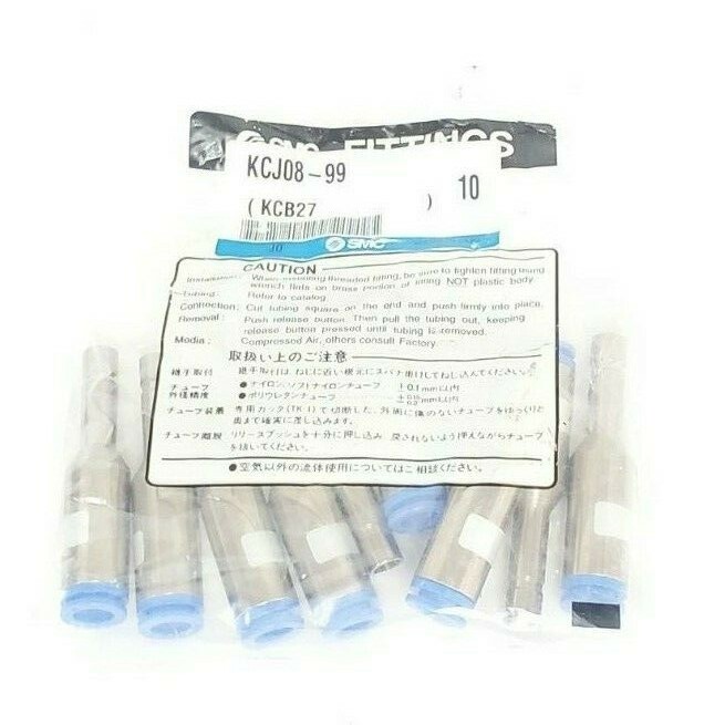 PACK OF 10 NEW SMC KCJ08-99 KC SELF SEAL FITTINGS KCB27, 8MM (5/16")