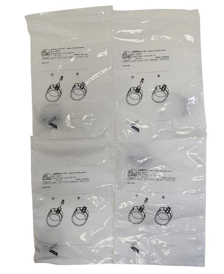 Used LOT OF 4 NEW IFM EFECTOR FIXING STRAP CLEAN-LINE CYL E11977 NSFP