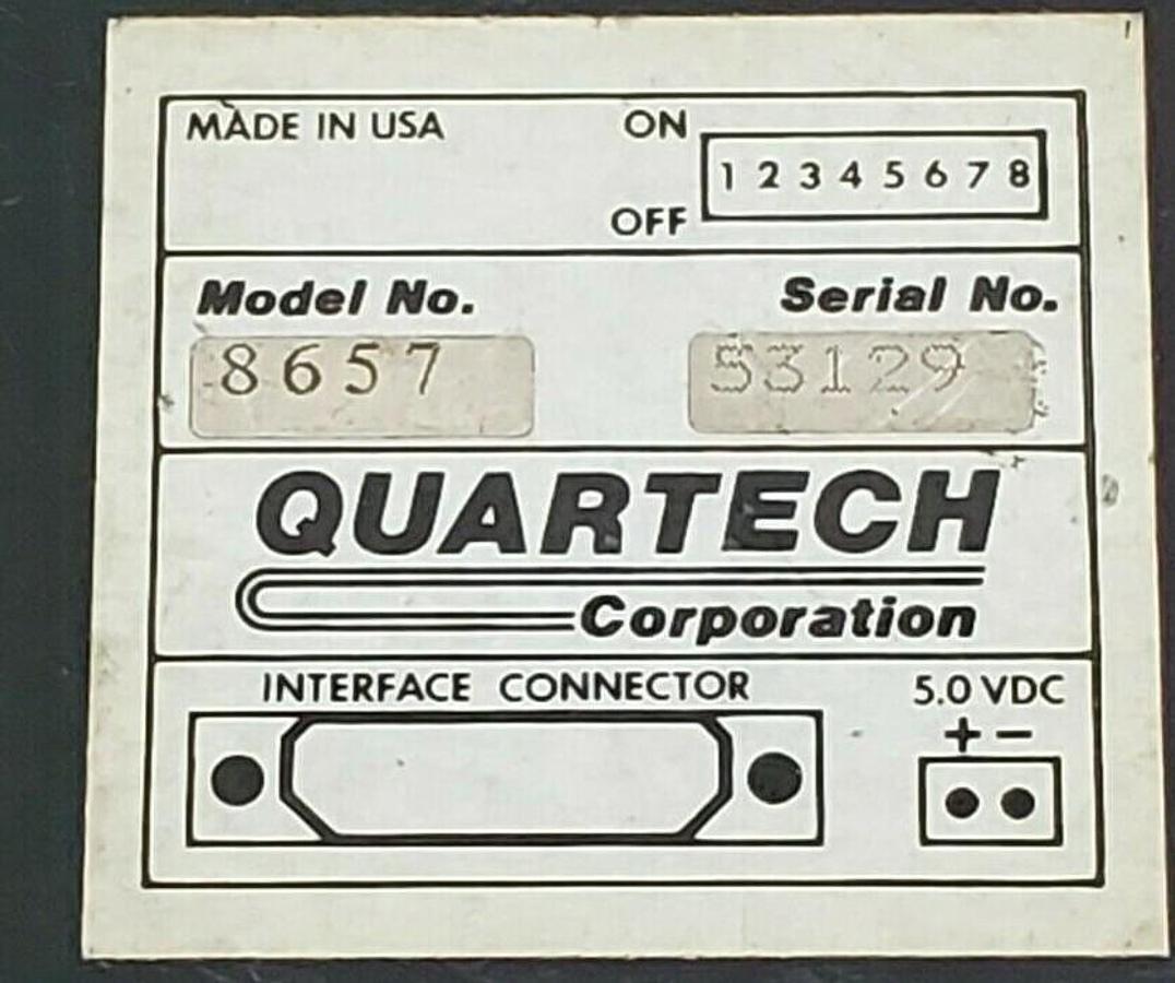 Used QUARTECH 8657 PLC PROGRAMMING INTERFACE 16-KEY 5VDC