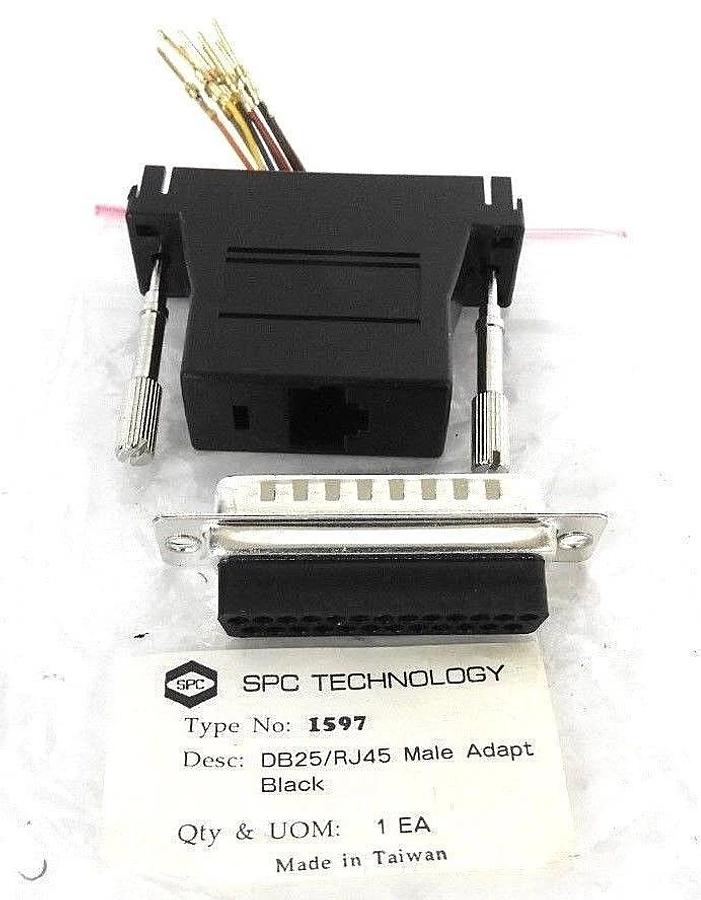 Used LOT OF 14 NEW SPC TECHNOLOGY 1597 DB25/RJ45 MALE ADAPTERS BLACK
