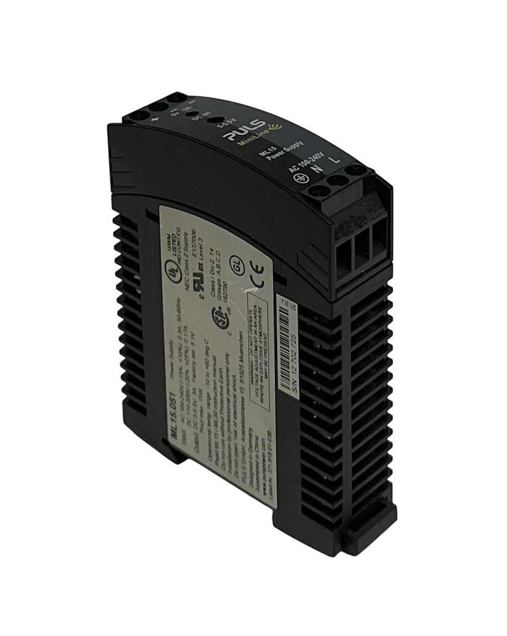Used PULS ML15.051 / ML15051 POWER SUPPLY 100-240VAC/110-300VDC IN 5-5.5VDC OUT USNP