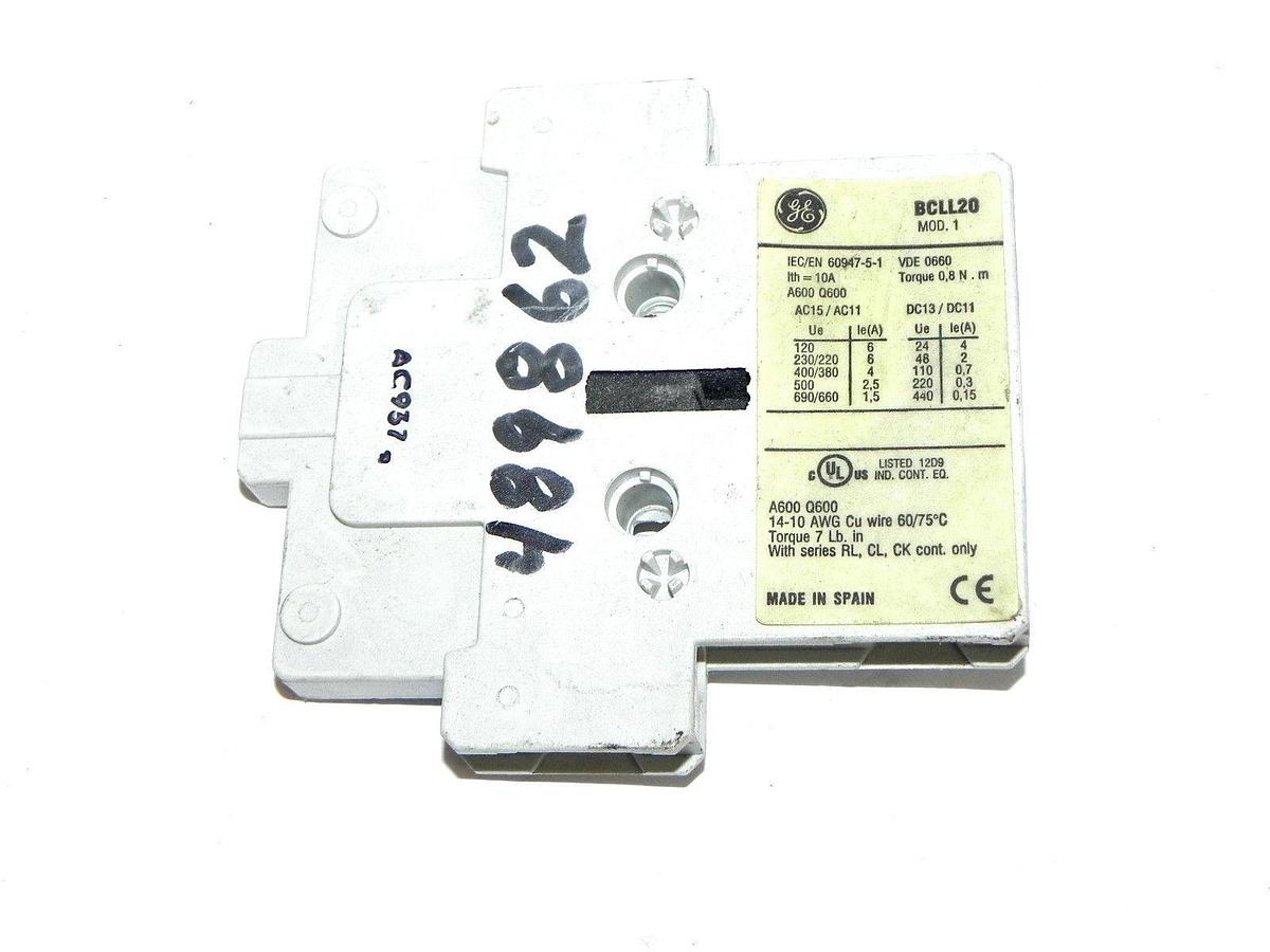 Used GENERAL ELECTRIC BCLL20 CONTACT USED