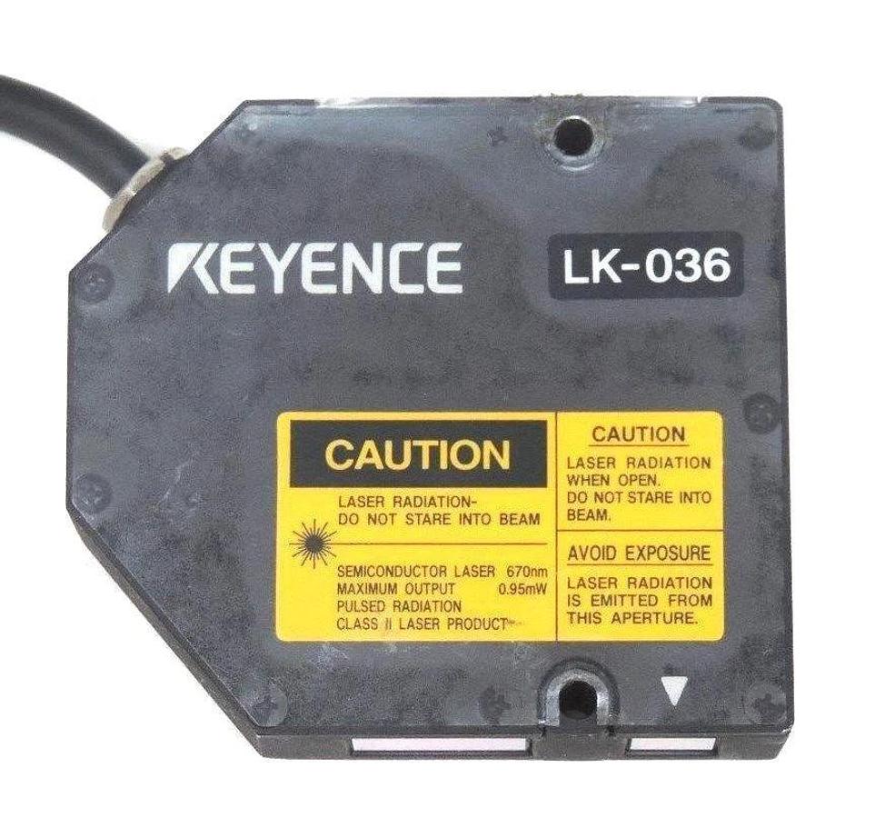 Used KEYENCE LK-036 LINEAR POSITION SENSOR HEAD 24VDC, 400MA, 10/50HZ, LK036