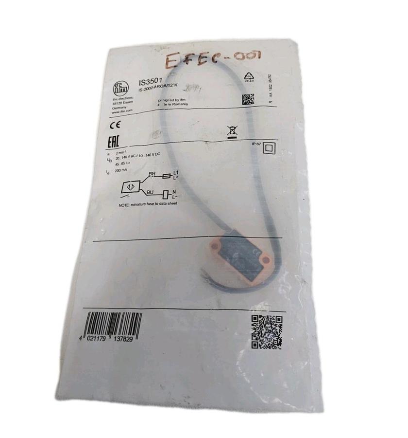 NEW IFM IS-2002-AROA/12"K INDUCTIVE SENSOR IS3501 2MM SENSING RANGE