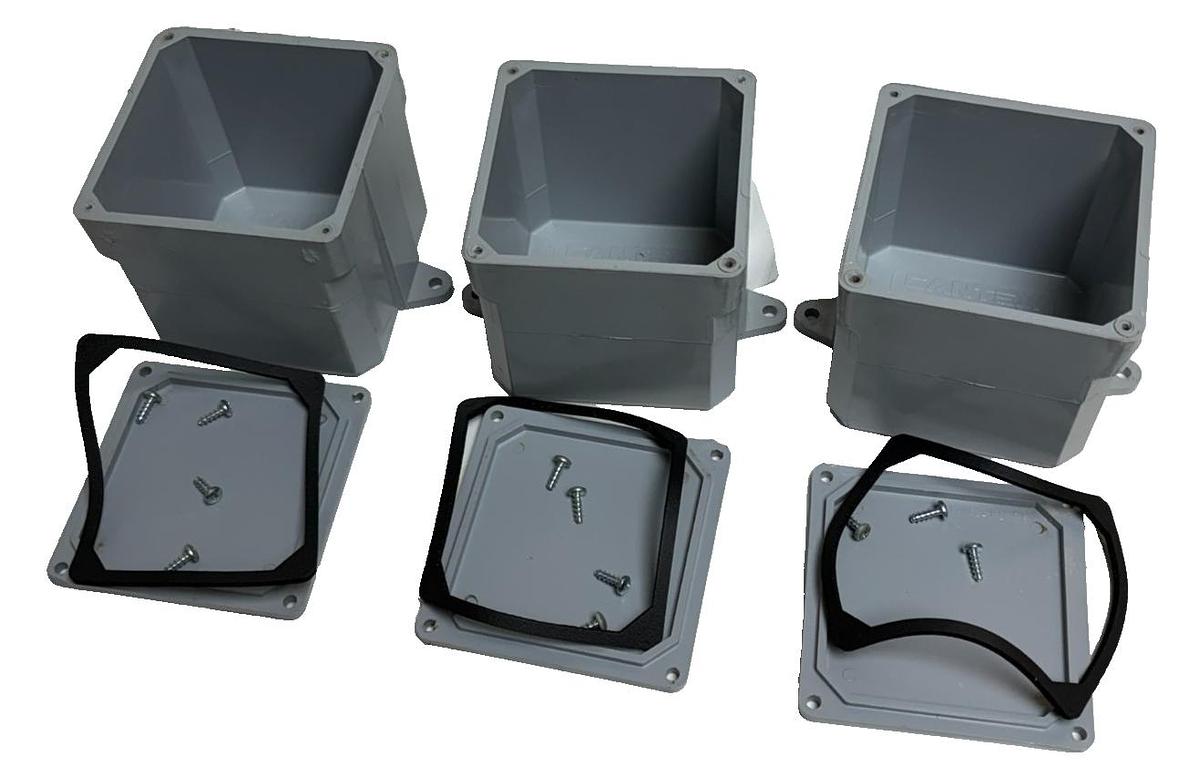 Used Lot of 3 CANTEX 5133709 PVC Junction Box 4x4x4 NEMA 4X Weatherproof New