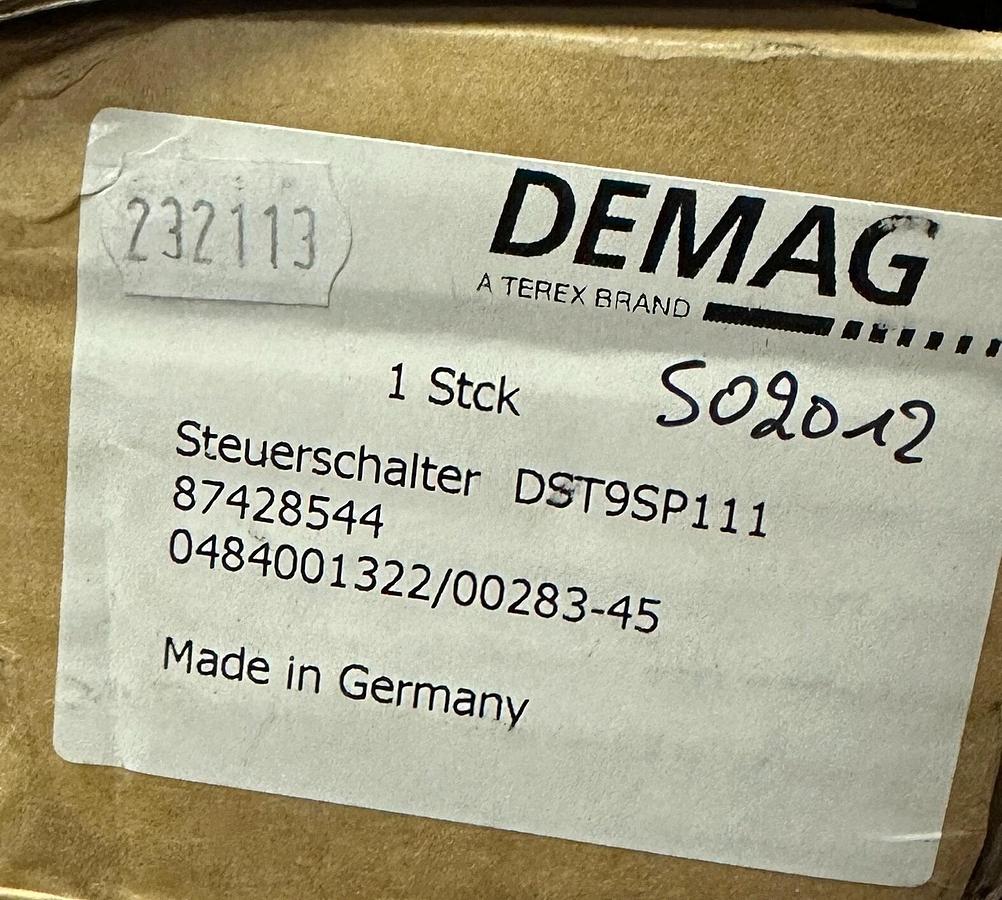 NEW DEMAG DST9SP111 / 87428544 PUSHBUTTON CRANE PENDANT W/ EMERGENCY-STOP