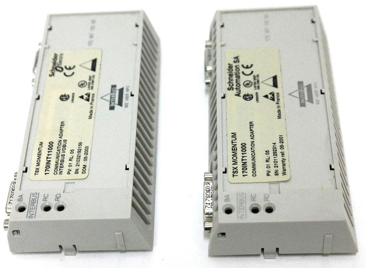 Used LOT OF 2 SCHNEIDER AUTOMATION 170INT11000 COMMUNICATION ADAPTERS 170-INT-110-00