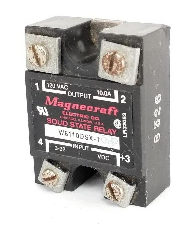 Used MAGNECRAFT W6210DSX-1 SOLID STATE RELAY 3-32VDC, W6210DSX1, 120VAC, 10A