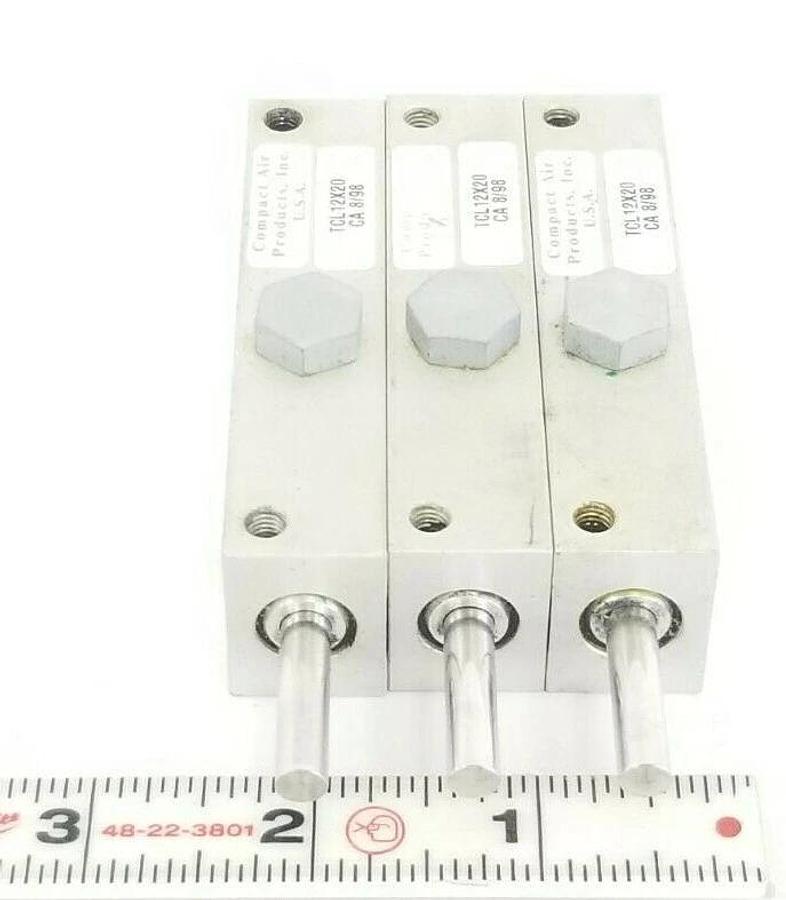 Used LOT OF 3 ITT COMPACT AIR TCL12X20 CYLINDERS TCL12X20, 12MM BORE