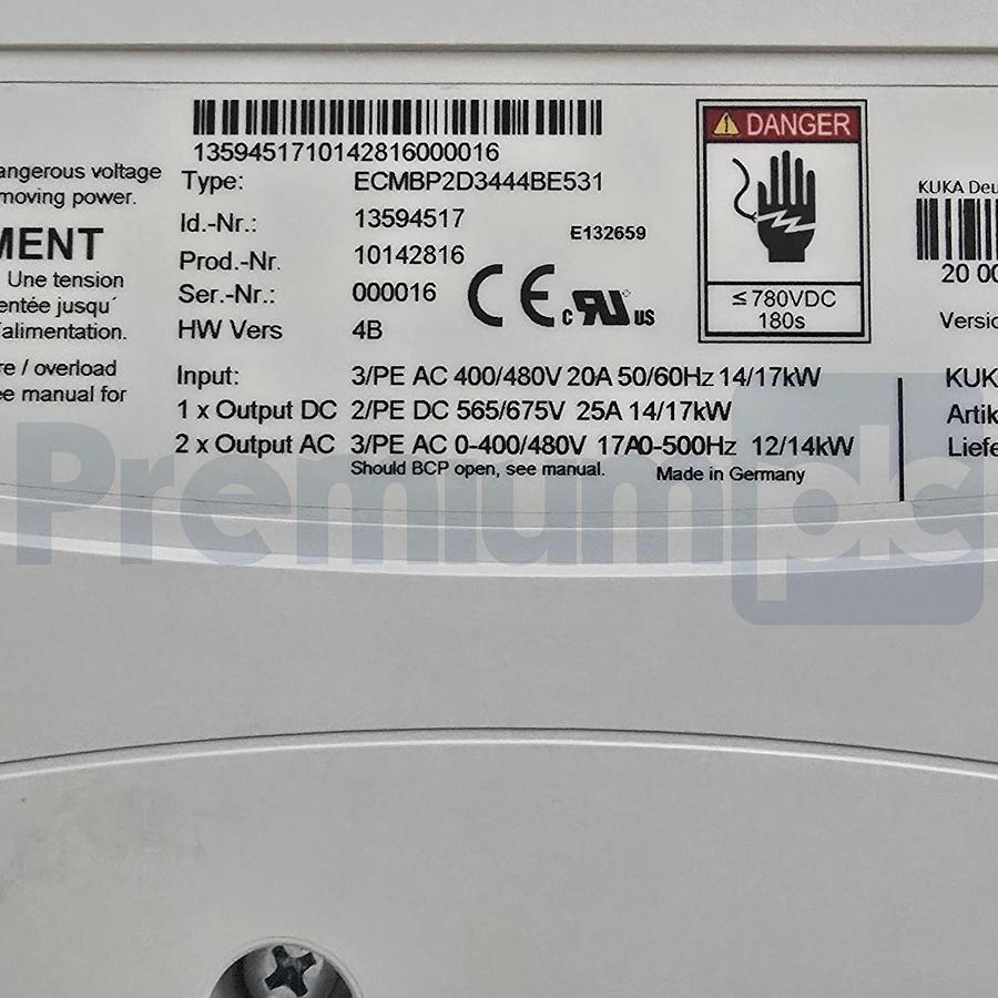 KUKA KPP 600-20-2X40 UL KRC4 Power Pack Drive ECMBP2D344BE531 | 13594517 198263