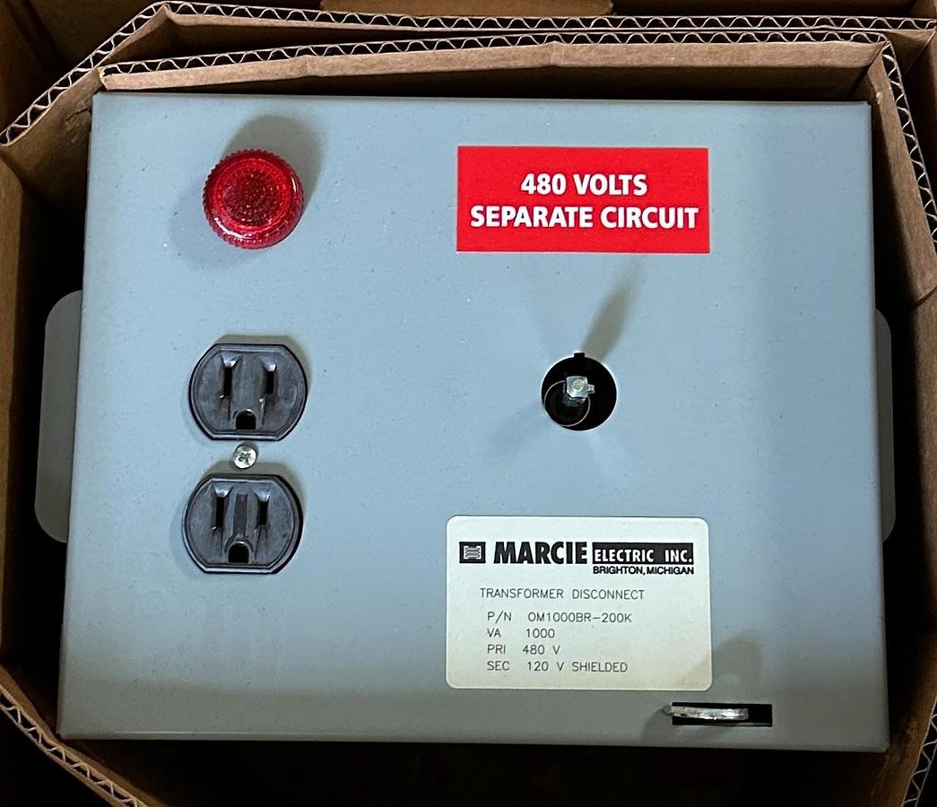 Used MARCIE ELECTRIC OM1000BR-200K / OM1000BR200K TRANSFORMER DISCONNECT 1000VA NSMP
