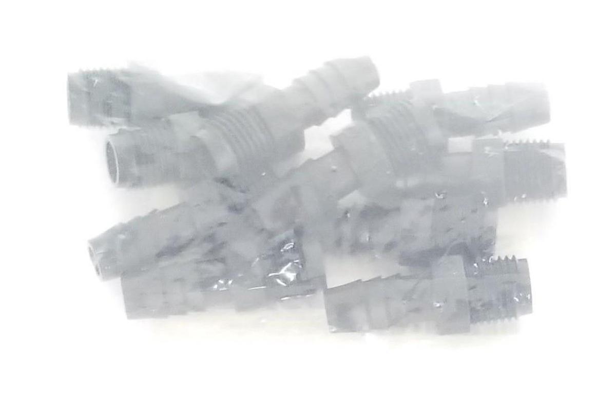 LOT OF 30 NEW THERMOBARB PE MALE ADAPTERS 3/8 ID X 1/4 NPT P/N: 5010278