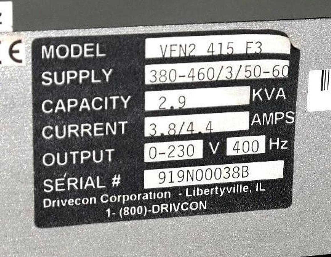 Used DRIVECON N2 SERIES VFN2-415-F3 DRIVE VFN2415F3 440V 1.5KW