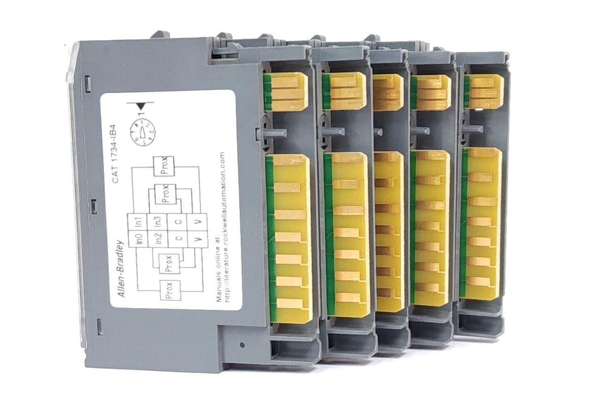 Used LOT OF 5 ALLEN BRADLEY 1734-IB4 SER. D POINT I/O 4 POINT DIGITAL INPUT MODULES