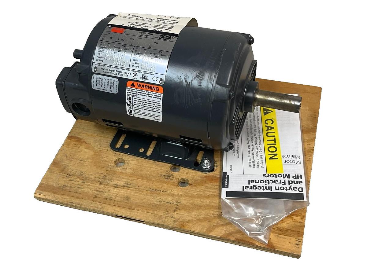 Used Dayton 2NKY6A General Purpose Motor 3 HP 3490 RPM 3-Phase 230/460V NEMA Premium