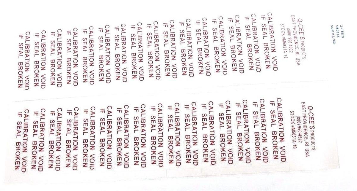 Used LOT OF 304 NEW Q-CEE'S STOCK # M5031A-18 LABELS M5031A, VOID IF SEAL BROKEN