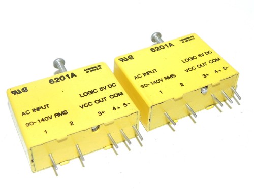 Used LOT OF 2 CRYDOM 6201A I/O MODULE; EXTERNAL DEPTH:15.2MM; LEADED PROCESS