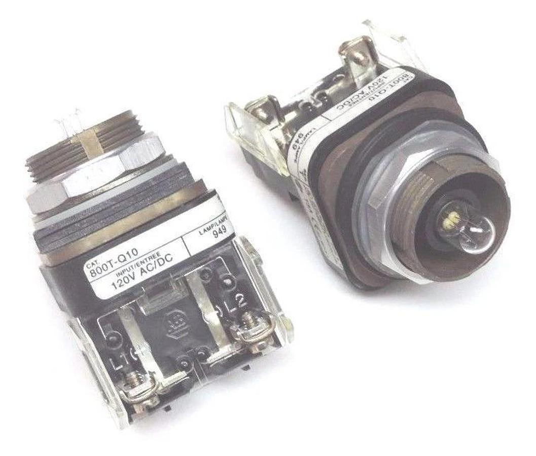 LOT OF 2 NEW ALLEN BRADLEY 800T-Q10 PILOT LIGHTS, SER T, 800TQ10