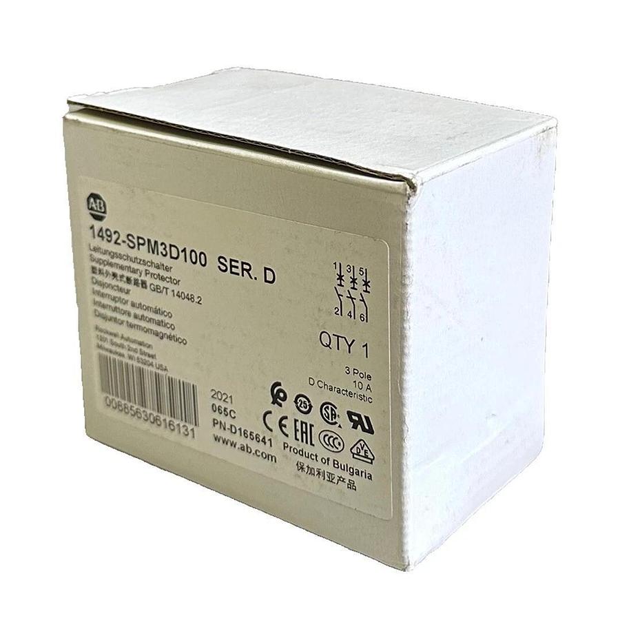Used NEW ALLEN BRADLEY 1492-SPM3D100 /D SUPPLEMENTARY PROTECTOR 3P 10A 1492SPM3D100