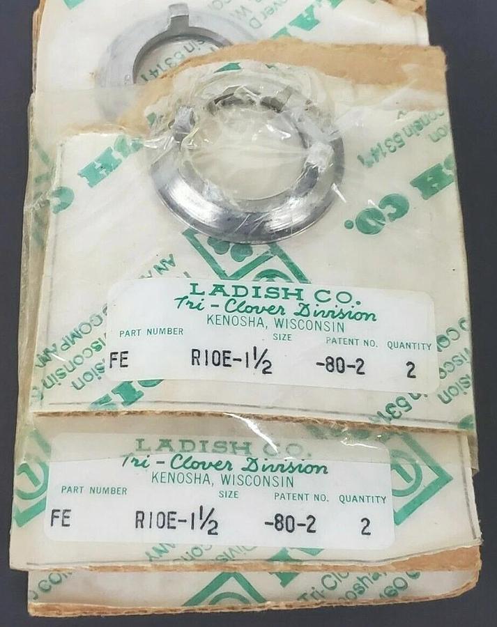 Used LOT OF 3 NEW TRI-CLOVER FE R10E-1-1/2-80-2 SEAL PUMP RINGS
