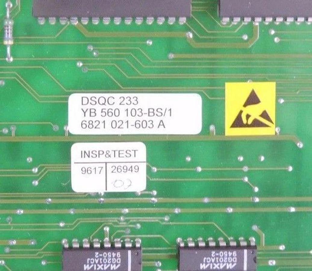 Used ABB DSQC 233 EXTERNAL AXIS BOARD DSQC233, YB 560 103-BS/1, 6821 021-603 A