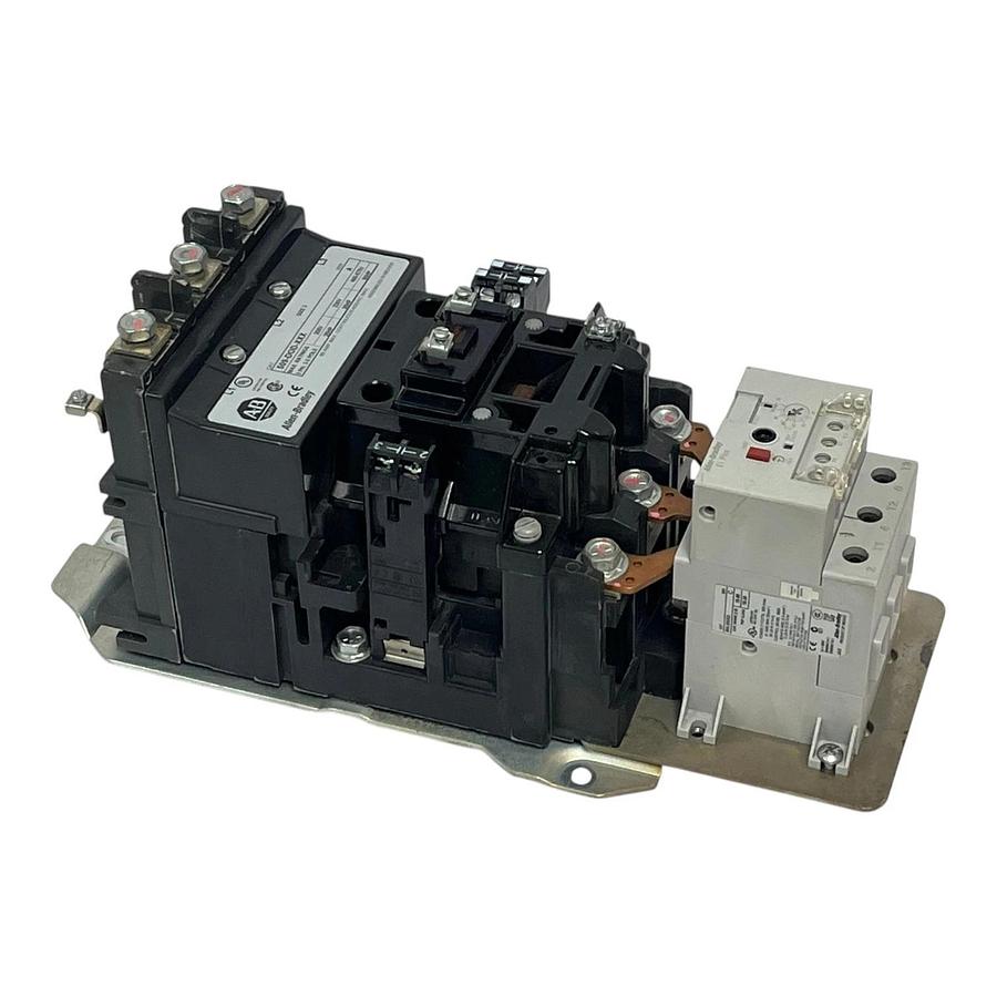 Used Allen-Bradley 509-DOD-XXX /A Size 3 Starter 90A 110/120V Coil  w/ 592-EEGD Relay