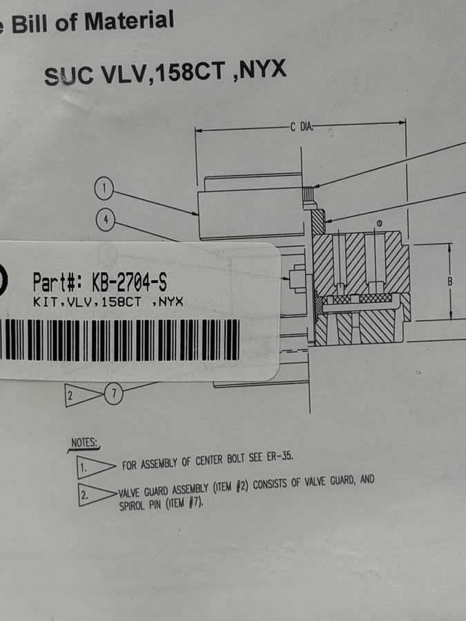 NEW ARIEL CORPORATION KB-2704-S SUC KIT, VLV, 158CT, NYX