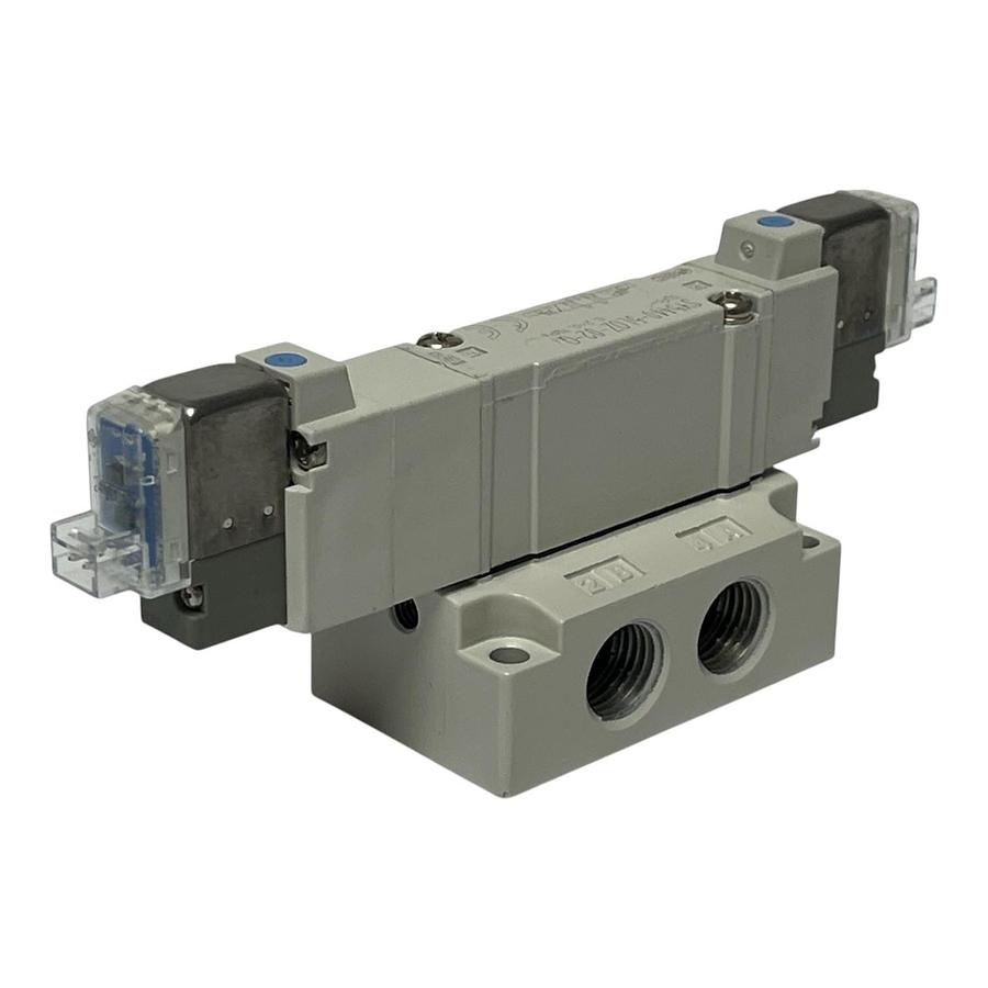 Used SMC SY5440-5LOZ-02-Q 5-Port Solenoid Valve 3-Pos Exhaust Center 24VDC - NSNP