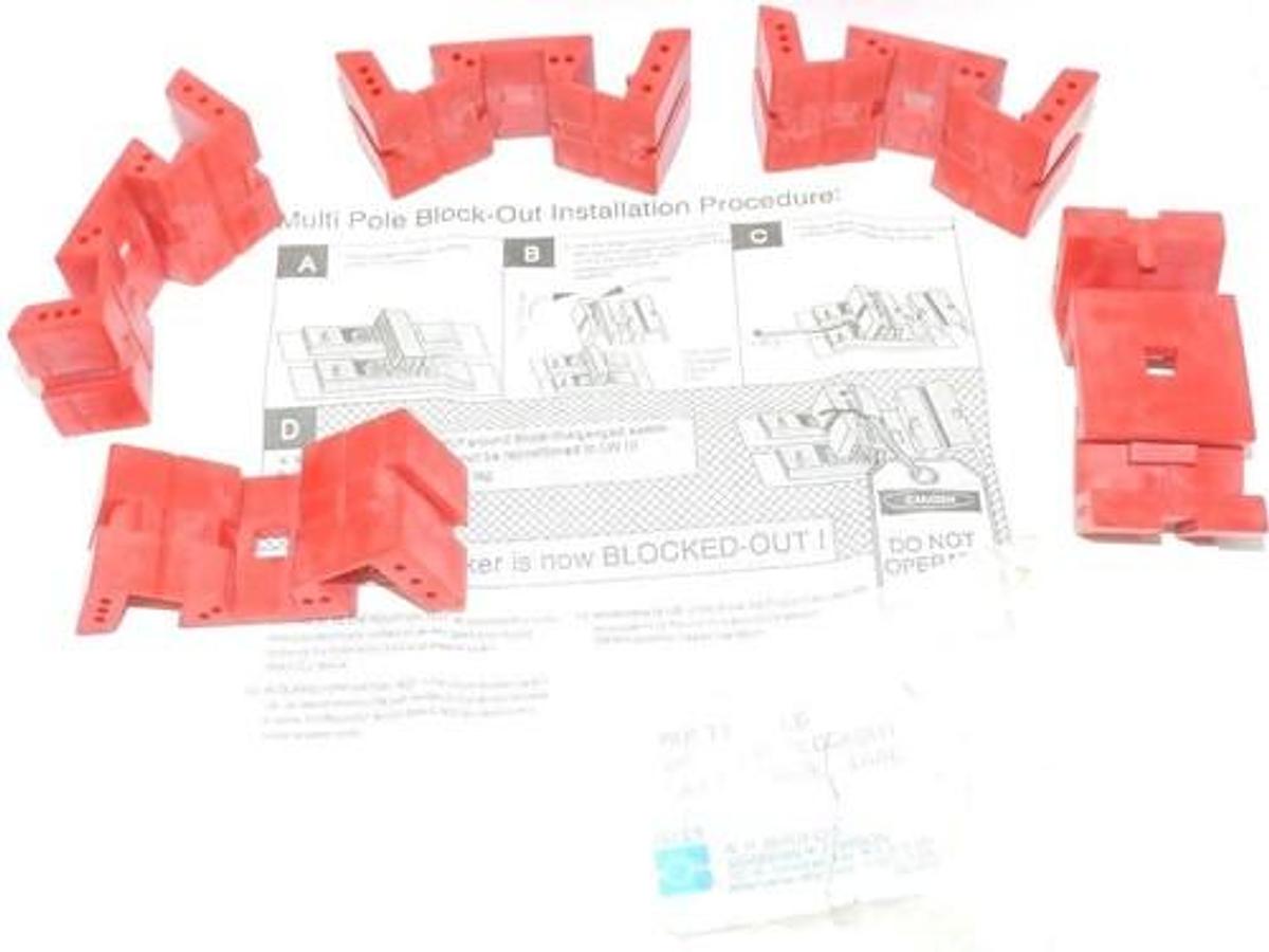 Used LOT OF 5 NEW BRADY 65689 MULTI POLE CIRCUIT BREAKER BLOCKOUTS