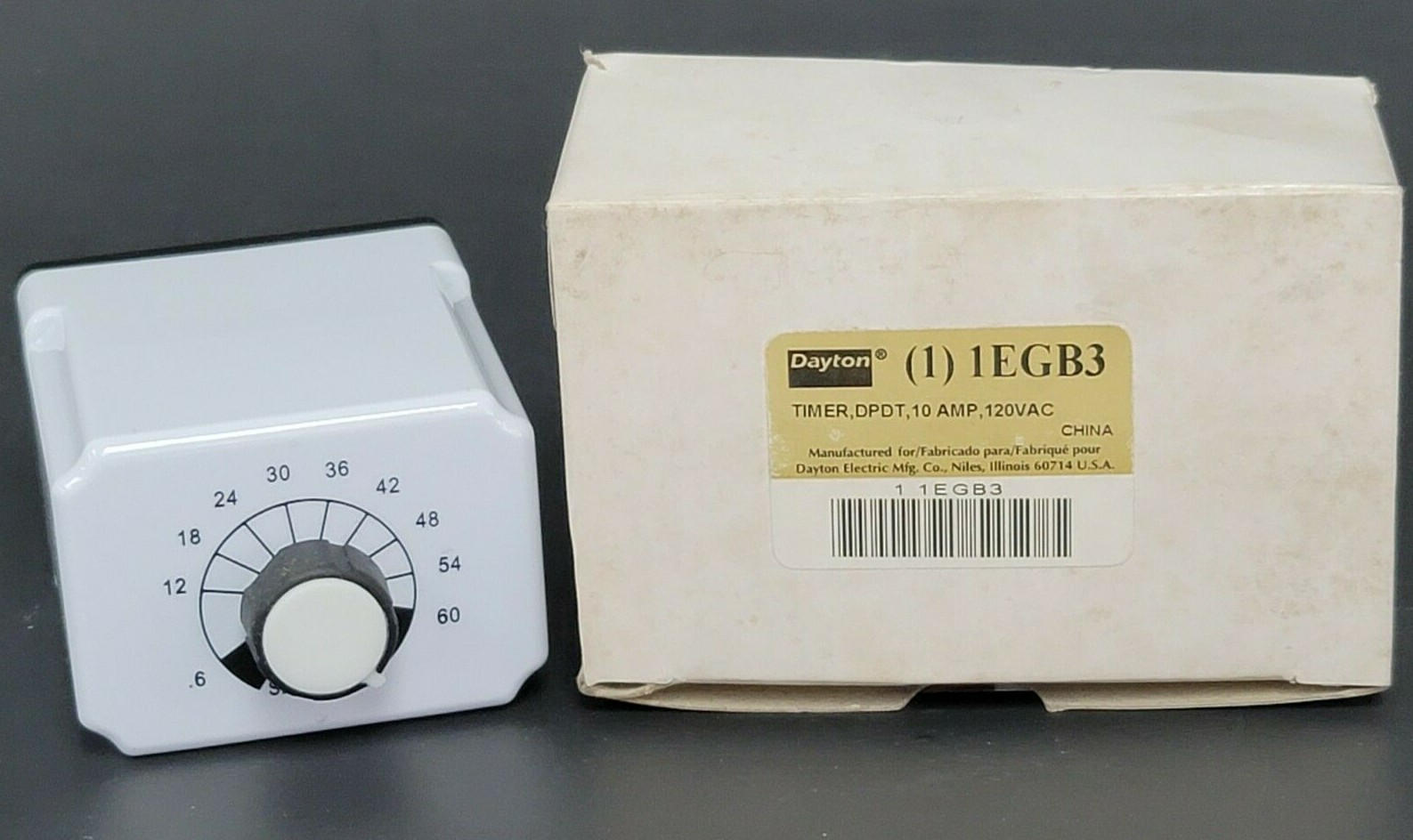 NIB DAYTON 1EGB3 TIME DELAY RELAY 0.6S-60S
