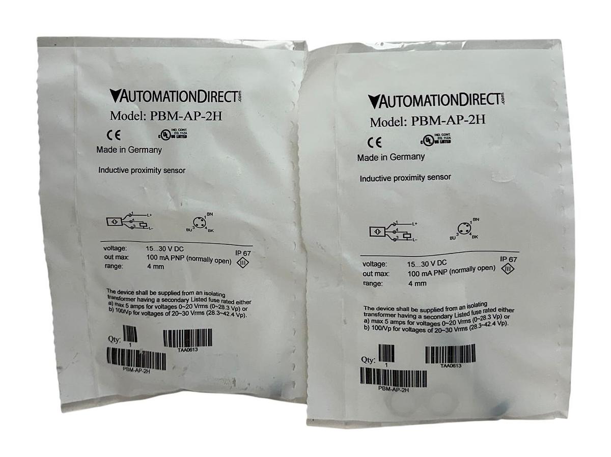 2 AUTOMATIONDIRECT PBM-AP-1H / PBMAP1H INDUCTIVE PROXIMITY SENSORS PNP NSMP