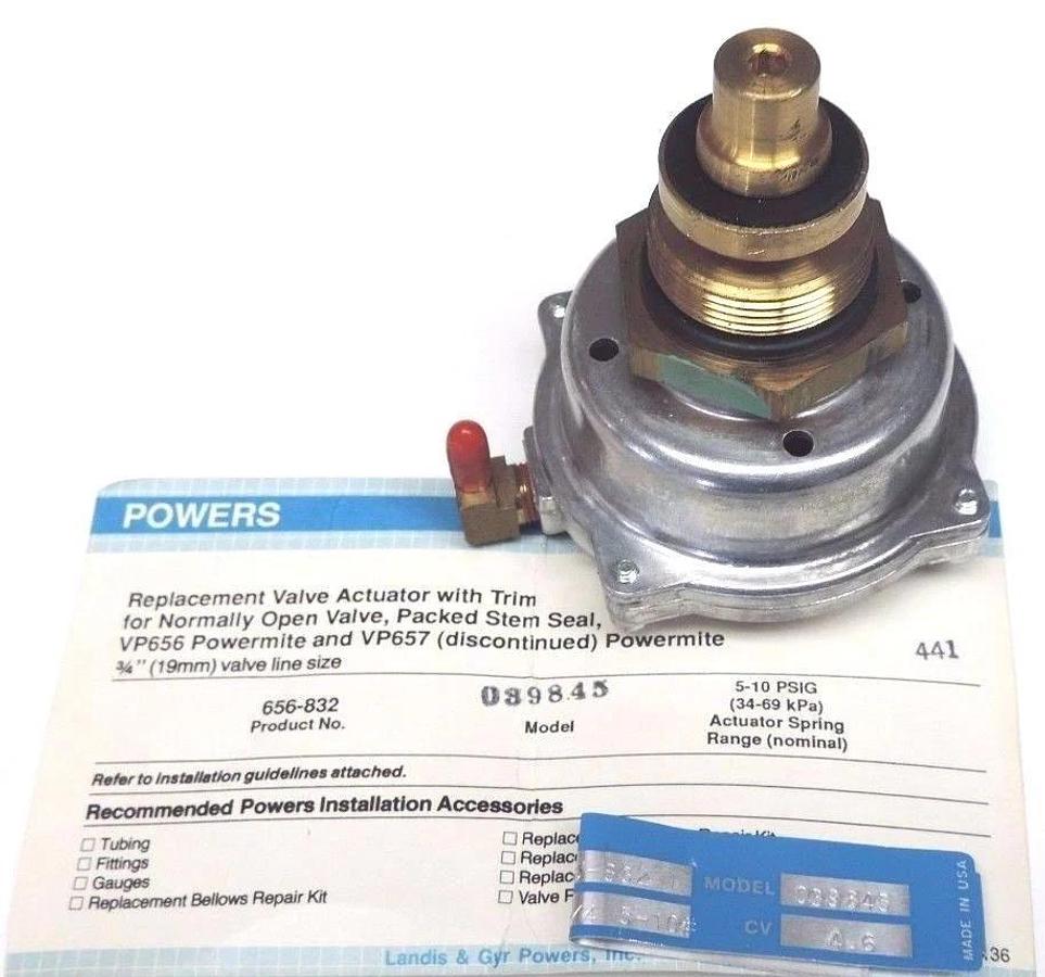 Used NEW SIEMENS 656-832 VALVE ACTUATOR 656832 W/ TRIM 3/4''